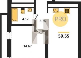 Продается 1-ком. квартира, 59.6 м2, Новосибирск, улица Аэропорт, 88