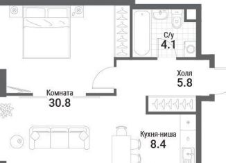 Продается 1-ком. квартира, 49.1 м2, Москва, жилой комплекс Нагатино Ай-Ленд, к1, метро Технопарк