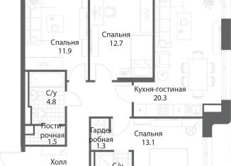 Продажа 3-ком. квартиры, 81.9 м2, Москва, жилой комплекс Нагатино Ай-Ленд, к1