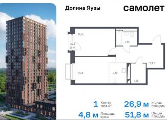 Продается 1-ком. квартира, 51.8 м2, Московская область, жилой комплекс Долина Яузы, 2