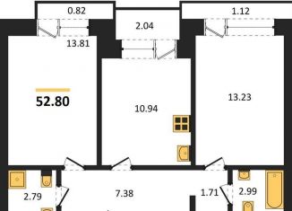 Продается двухкомнатная квартира, 52.8 м2, Новосибирск, улица Фёдора Ивачёва