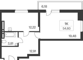 Продажа однокомнатной квартиры, 54.6 м2, Новосибирск, Кировский район, улица Зорге, 229/1