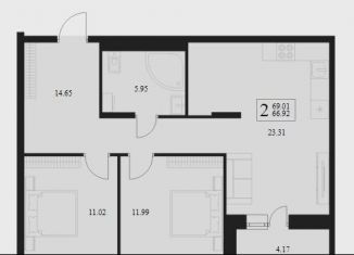 Продается 2-комнатная квартира, 69 м2, Брянская область