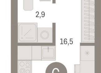 Продается квартира студия, 23.1 м2, Екатеринбург, переулок Ритслянда, 15