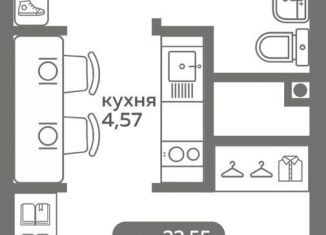 Продам квартиру студию, 22.6 м2, Тюмень, Калининский округ, улица Вадима Бованенко, 10