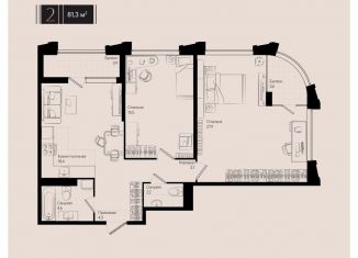 2-комнатная квартира на продажу, 81.3 м2, Краснодар, Прикубанский округ