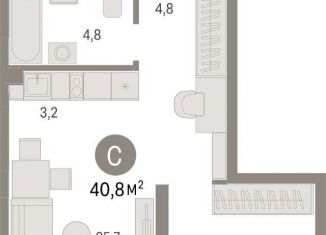 Продам квартиру студию, 40.8 м2, Новосибирск