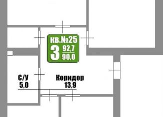 3-комнатная квартира на продажу, 92.7 м2, Бузулук, Николаевская улица, 9