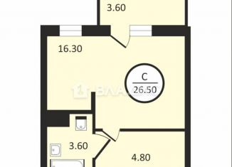 Продажа квартиры студии, 26.5 м2, Владимир, Смоленская улица, 3