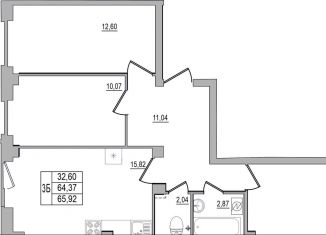 Продам трехкомнатную квартиру, 65.9 м2, Псков, улица Юности, 32, ЖК Смарт-квартал
