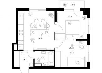 Продажа 2-комнатной квартиры, 45.3 м2, Москва, район Очаково-Матвеевское