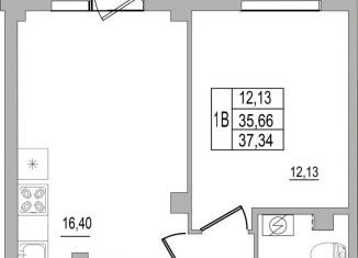 Продам однокомнатную квартиру, 37.3 м2, Псков, улица Юности, 32, ЖК Смарт-квартал