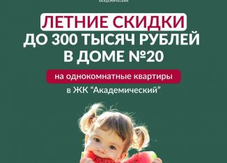 Продам однокомнатную квартиру, 43.3 м2, Нижегородская область, Академическая улица, 20