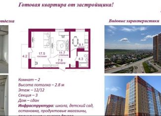 Продам 2-ком. квартиру, 54.7 м2, Иркутск, микрорайон Топкинский, 70, ЖК Видный-3