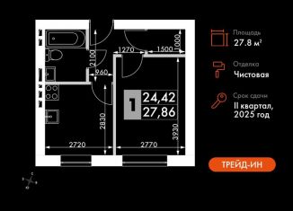 Продаю 1-ком. квартиру, 27.9 м2, Московская область