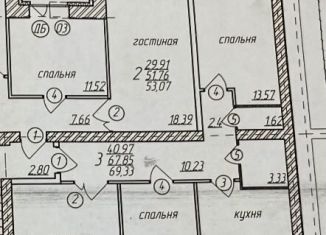 Продаю трехкомнатную квартиру, 68 м2, Туймазы, улица Гагарина, 40