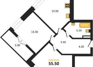 Продажа двухкомнатной квартиры, 55.5 м2, Новосибирск, улица Декоративный Питомник, 8