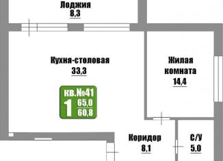 1-комнатная квартира на продажу, 65 м2, Оренбургская область, Николаевская улица, 9