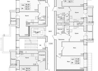 Продажа двухкомнатной квартиры, 57.7 м2, Калуга, 3-й Академический проезд, 10