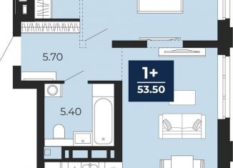 Продаю однокомнатную квартиру, 53.5 м2, Тюменская область