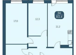 Продам трехкомнатную квартиру, 83.4 м2, Новосибирская область, Междуреченская улица, 7/1