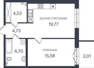 Продам однокомнатную квартиру, 51.3 м2, Санкт-Петербург, метро Приморская, Петровская коса, 1к2