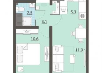 Продажа 1-ком. квартиры, 33.4 м2, Екатеринбург, жилой комплекс Хрустальные Ключи, 5к4