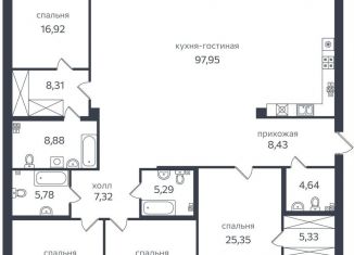 Продаю 4-комнатную квартиру, 234.5 м2, Санкт-Петербург, Петровская коса, 1к2, Петроградский район