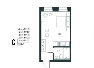 Продам квартиру студию, 26.7 м2, Санкт-Петербург, улица Блохина, 6/3, Петроградский район