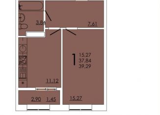 Продается 1-комнатная квартира, 39.3 м2, Ростов-на-Дону