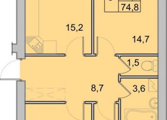 Продажа трехкомнатной квартиры, 74.8 м2, Вологда, Окружное шоссе, 39