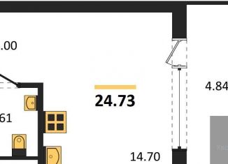 Продам квартиру студию, 24.7 м2, Воронеж, Железнодорожный район, набережная Чуева, 7