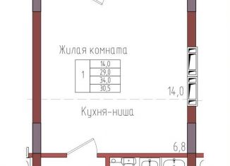 Продается квартира студия, 30.5 м2, Калининградская область