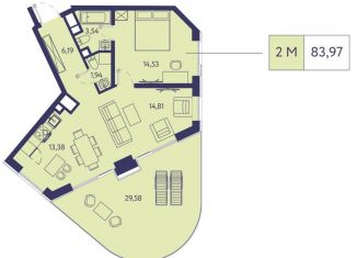 Продаю 2-ком. квартиру, 84 м2, посёлок городского типа Ливадия