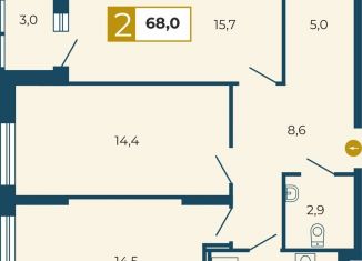 2-комнатная квартира на продажу, 68 м2, Екатеринбург