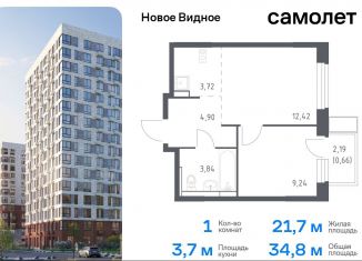 Продажа 1-комнатной квартиры, 34.8 м2, Московская область, жилой комплекс Новое Видное, 15