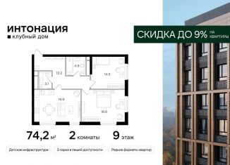 2-ком. квартира на продажу, 74.2 м2, Москва, Щукинская улица, 3, СЗАО