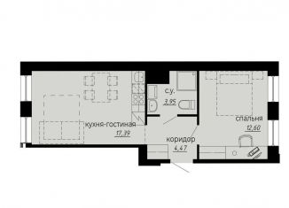 Продаю однокомнатную квартиру, 38.4 м2, Санкт-Петербург, метро Академическая