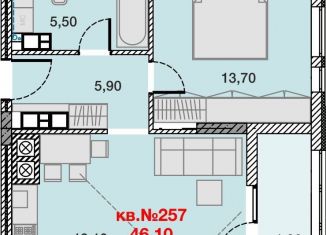 Продам 1-ком. квартиру, 46.1 м2, Калининград, Ленинградский район