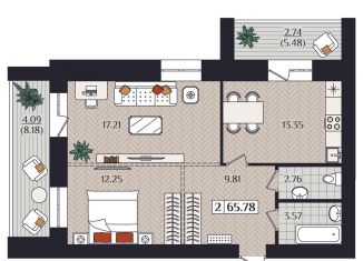 Продам 2-комнатную квартиру, 65.8 м2, Йошкар-Ола, микрорайон Спортивный