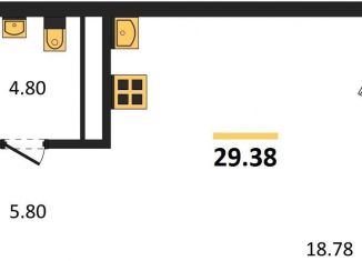 Квартира на продажу студия, 29.4 м2, Воронеж, Железнодорожный район, набережная Чуева, 7