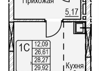 Продам квартиру студию, 29.5 м2, Новосибирск