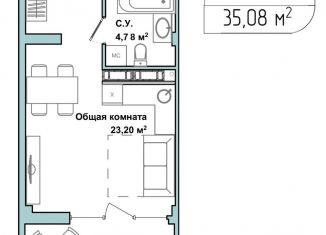 Продам 1-комнатную квартиру, 34.3 м2, Севастополь