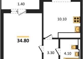 Продаю однокомнатную квартиру, 34.8 м2, Воронеж, улица Загоровского, 13к2