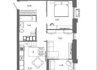 2-ком. квартира на продажу, 56 м2, Волгоград, Дзержинский район