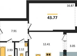 1-комнатная квартира на продажу, 43.8 м2, Воронеж, Центральный район