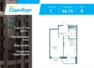 Продажа однокомнатной квартиры, 46.7 м2, Московская область