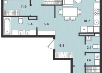 Продам 3-комнатную квартиру, 78.5 м2, Архангельская область