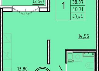 Продажа 1-ком. квартиры, 38.4 м2, Санкт-Петербург