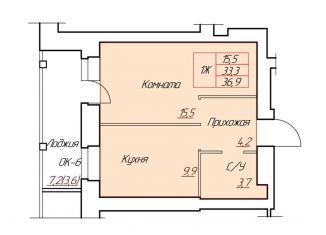 Продам однокомнатную квартиру, 36.9 м2, Череповец